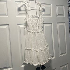 White smocked tiered mini dress from Lulus